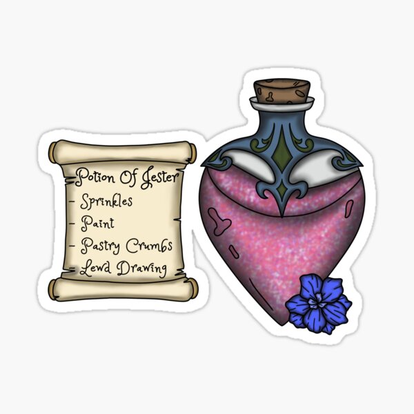 Item preview, Jester Potion Bottle and Ingredient List designed and sold by LunarAshes.