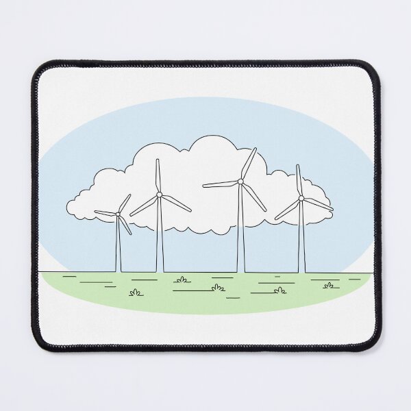 Item preview, Line Art WindMill Green Energy From Wind Ecology Friendly designed and sold by LuckyStep.