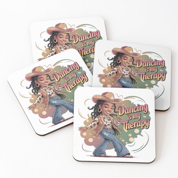Item preview, Dancing Is My Therapy Cowgirl Vibes Cartoon Art designed and sold by aprilsims.