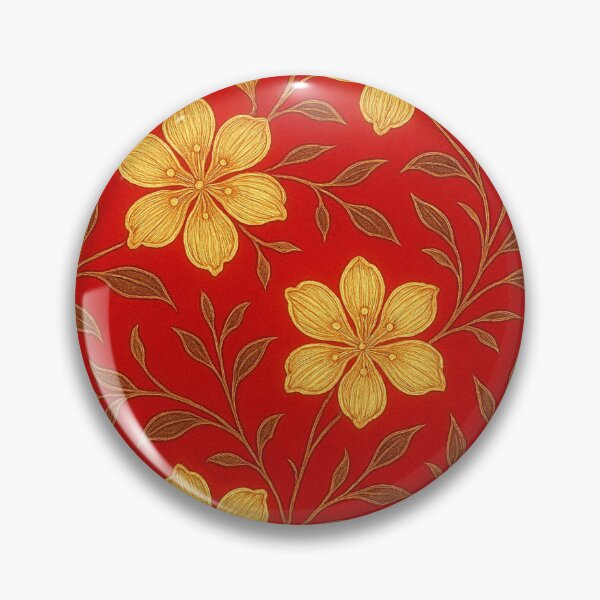 Item preview, Golden flowers on red designed and sold by Sigtrix.