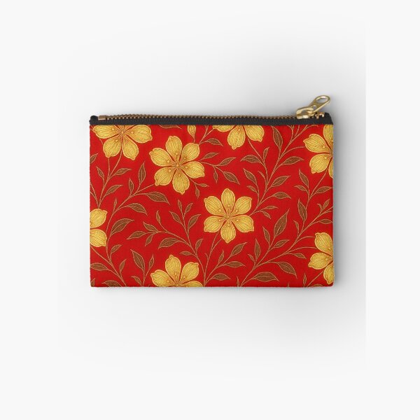 Item preview, Golden flowers on red designed and sold by Sigtrix.