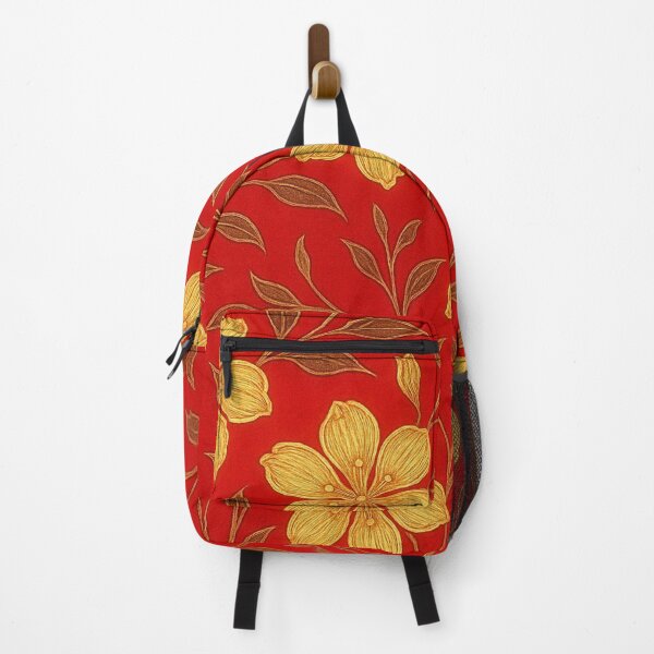 Item preview, Golden flowers on red designed and sold by Sigtrix.