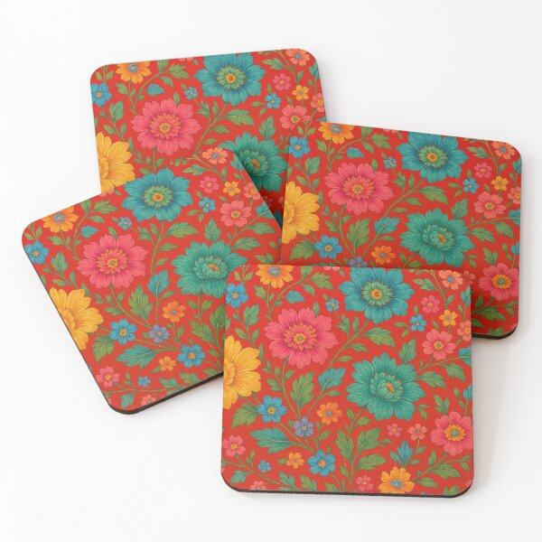 Item preview, Radiant floral splendor on red designed and sold by Sigtrix.