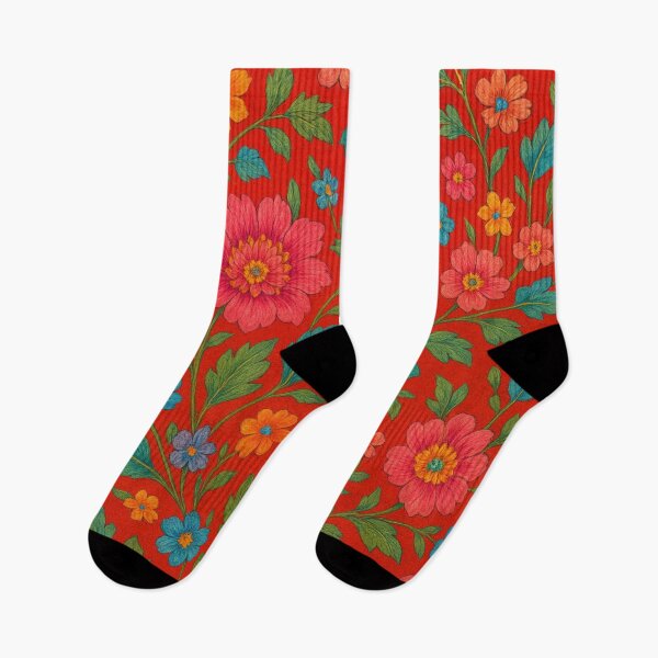 Item preview, Radiant floral splendor on red designed and sold by Sigtrix.