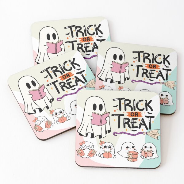 Item preview, "Trick or Treat with Kindness – Halloween Ghost Reading a Book Instead of Playing Tricks" designed and sold by nuchy.