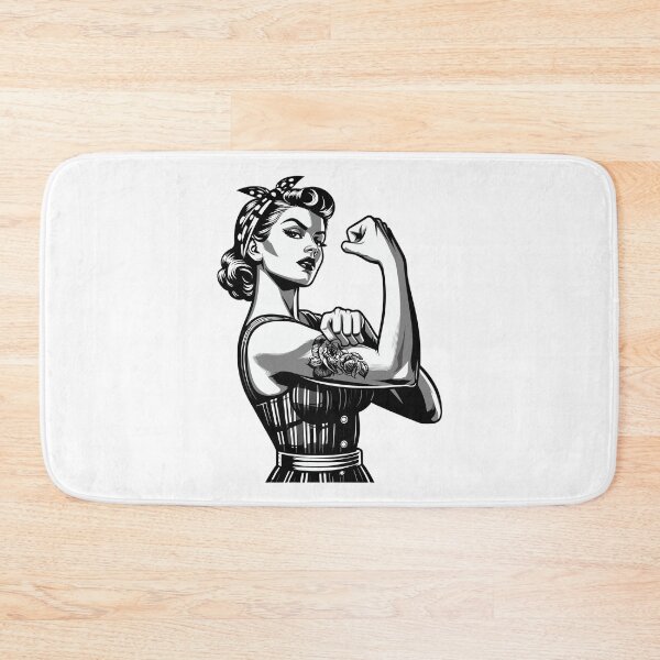 Item preview, Strong cool woman rockabilly style black and white gift designed and sold by Pineapple-Tree.
