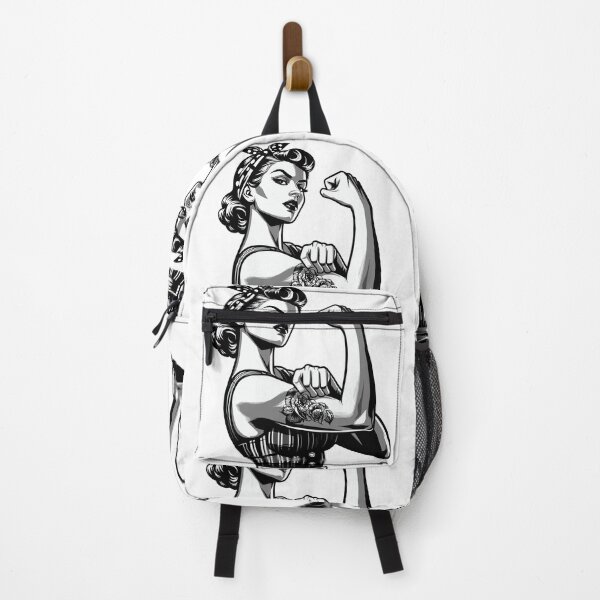 Item preview, Strong cool woman rockabilly style black and white gift designed and sold by Pineapple-Tree.