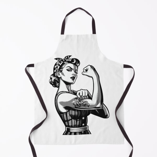 Item preview, Strong cool woman rockabilly style black and white gift designed and sold by Pineapple-Tree.