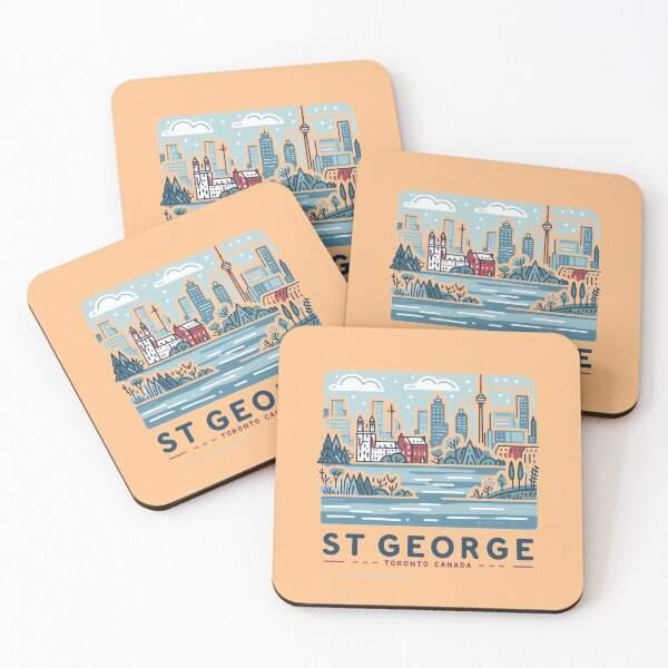 Item preview, Minimalist St. George Toronto Skyline & Nature | Cute Canada Sticker Design,  designed and sold by PaintMeWorld.