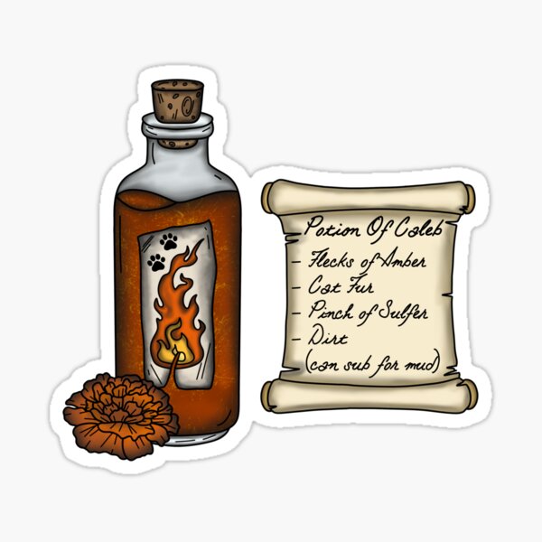 Item preview, Caleb Potion Bottle and Ingredient List designed and sold by LunarAshes.