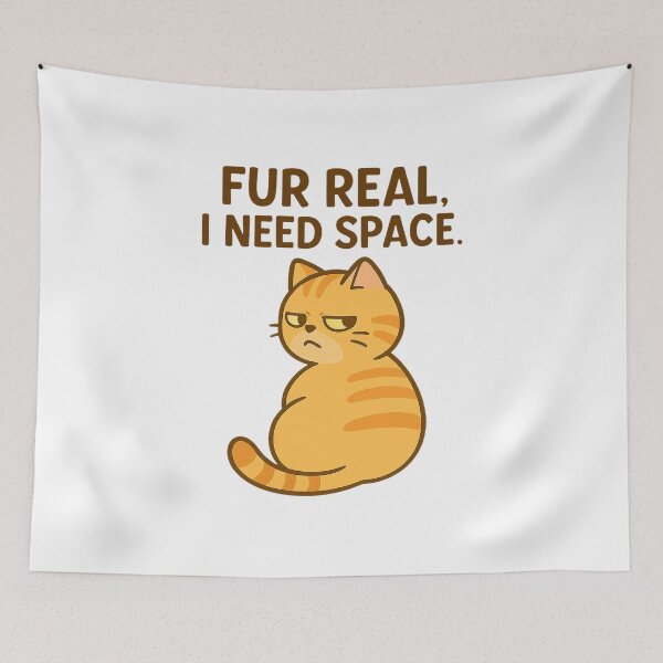 Item preview, Fur Real, I Need Space – Grumpy Cat Art designed and sold by FriskySloths.