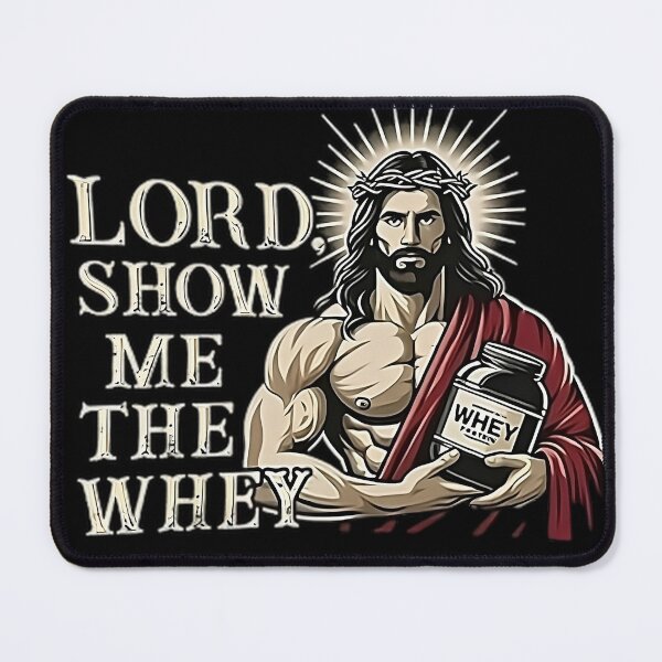 Item preview, Funny Gym Jesus Meme – Lord Show Me the Whey Protein Fitness Design designed and sold by AS94 Creative Designs.