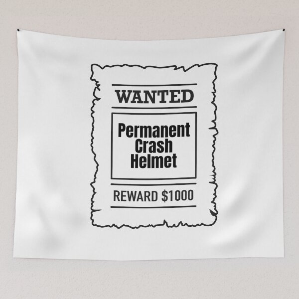 Item preview, Wanted: Crash Helmet designed and sold by Wobbly and Weary.