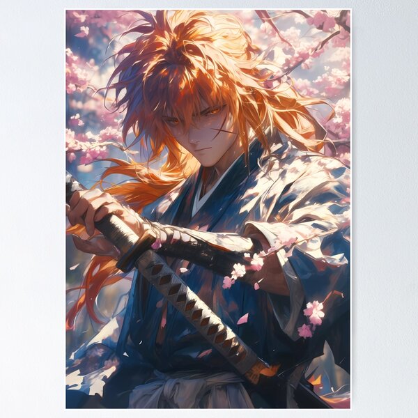 Item preview, Himura Kenshin Rurouni Kenshin Anime Cherry Blossom Sword Flow Hair designed and sold by mildaclairmo.
