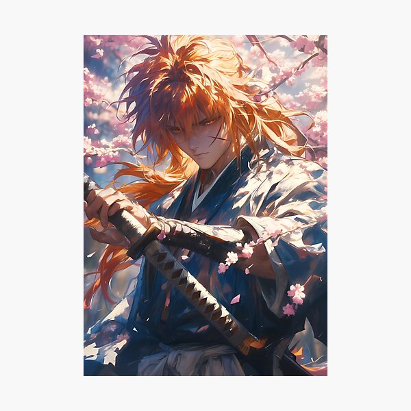 Item preview, Himura Kenshin Rurouni Kenshin Anime Cherry Blossom Sword Flow Hair designed and sold by mildaclairmo.