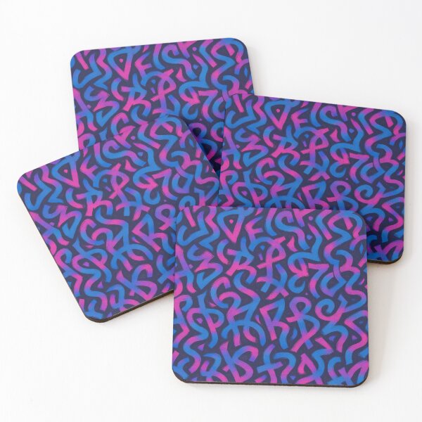 Item preview, Neon Graffiti Pattern – Abstract Urban Street Art in Blue & Magenta designed and sold by headstock.