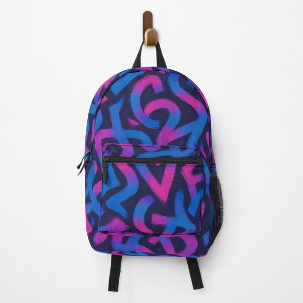 Item preview, Neon Graffiti Pattern – Abstract Urban Street Art in Blue & Magenta designed and sold by headstock.