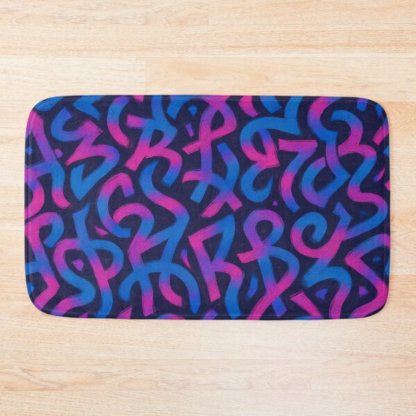 Item preview, Neon Graffiti Pattern – Abstract Urban Street Art in Blue & Magenta designed and sold by headstock.