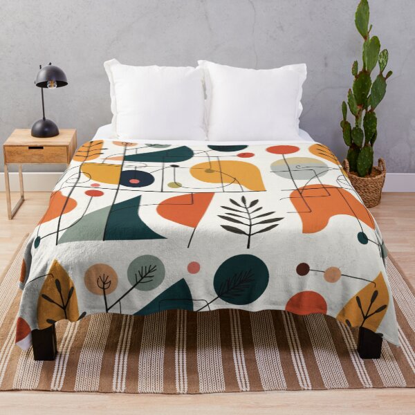 Item preview, Abstract Retro Botanical Art Modern Geometric Nature Design designed and sold by Elizarfa.