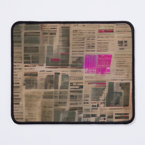 Item preview, Abstract Newspaper Collage with Neon Pink Highlights – Grunge Paper Art designed and sold by headstock.