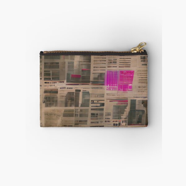 Item preview, Abstract Newspaper Collage with Neon Pink Highlights – Grunge Paper Art designed and sold by headstock.
