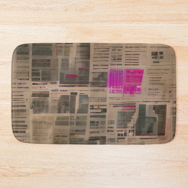 Item preview, Abstract Newspaper Collage with Neon Pink Highlights – Grunge Paper Art designed and sold by headstock.