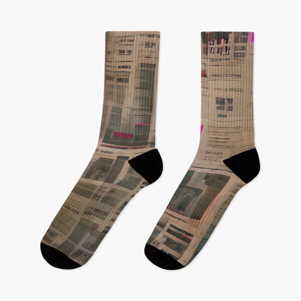 Item preview, Abstract Newspaper Collage with Neon Pink Highlights – Grunge Paper Art designed and sold by headstock.