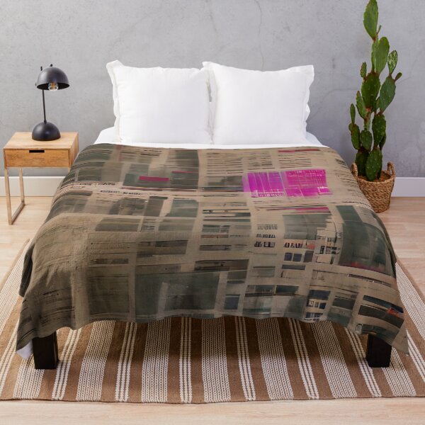 Item preview, Abstract Newspaper Collage with Neon Pink Highlights – Grunge Paper Art designed and sold by headstock.