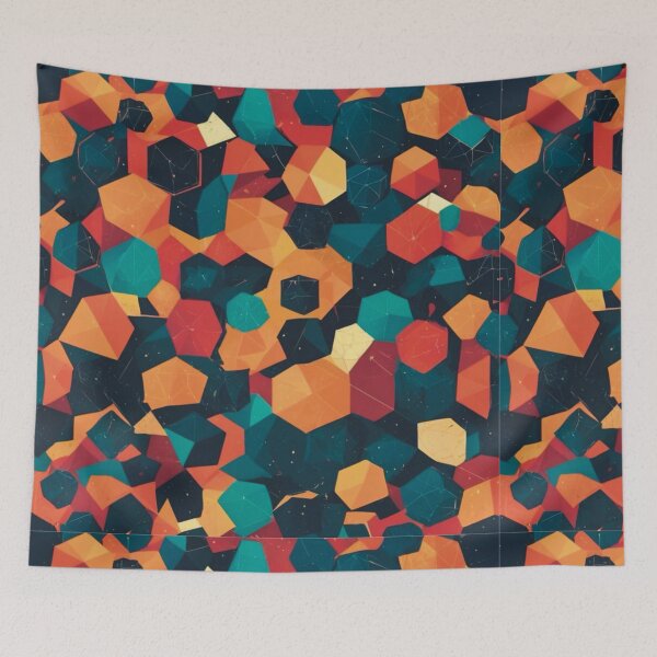 Item preview, 3D Geometric Polyhedron Pattern Retro Sci-Fi Abstract Art designed and sold by Elizarfa.