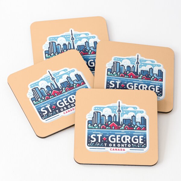 Item preview,  Minimalist St. George Toronto Skyline & Nature | Cute Canada Sticker Design,  designed and sold by PaintMeWorld.