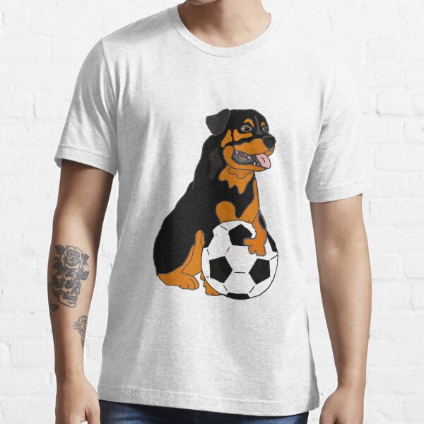 Funny Rottweiler Dog Playing Football Cartoon Spiral Notebook for