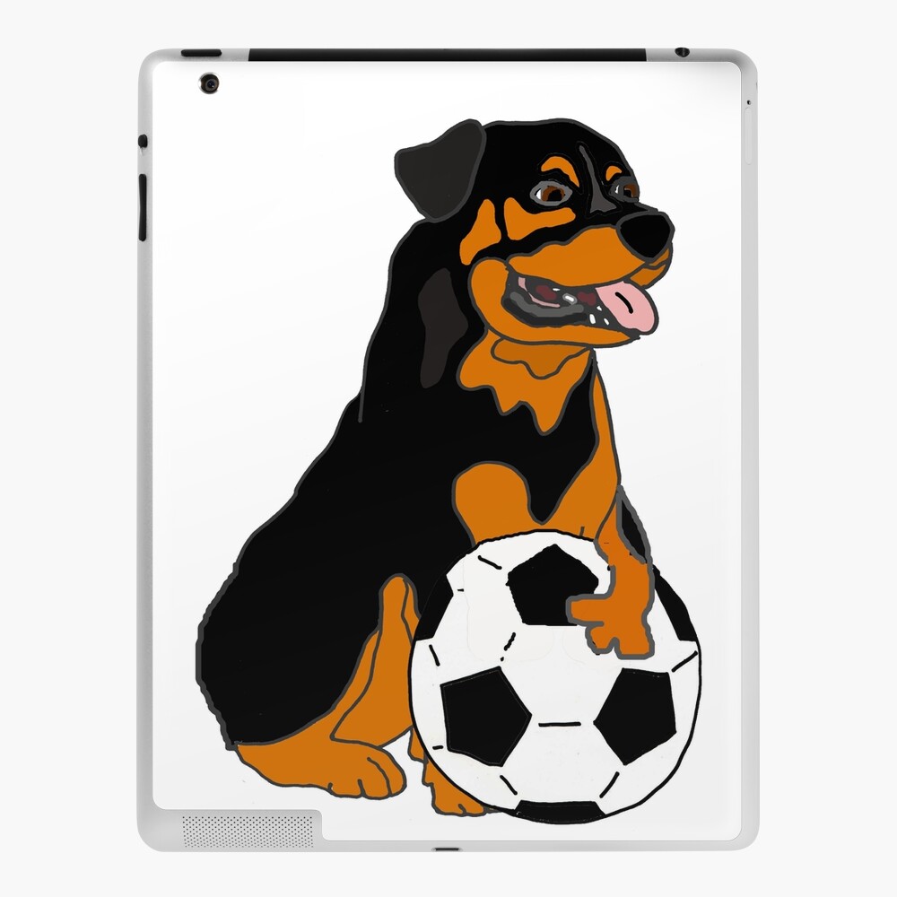 Funny Rottweiler Dog Playing Football Cartoon Spiral Notebook for