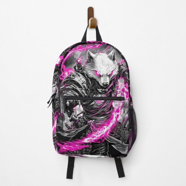 Item preview, Animal Wolf Samurai Unleashing Neon Energy Glowing Pink Blades designed and sold by bolleykoldl.