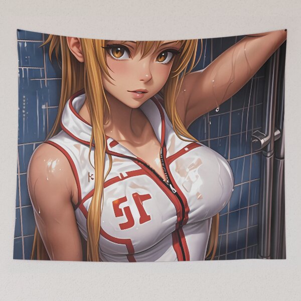 Item preview, Asuna Sword Art Online Anime Girl Waifu in Wet Outfit Bathroom Scene designed and sold by gamalruginaq.