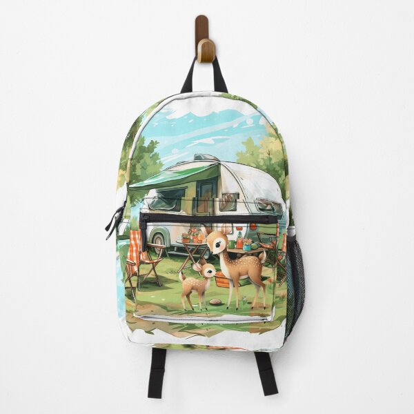 Item preview, Cute Camping Holiday Forest Tent Scene – Adventure Nature Illustration designed and sold by CookieandShadow.