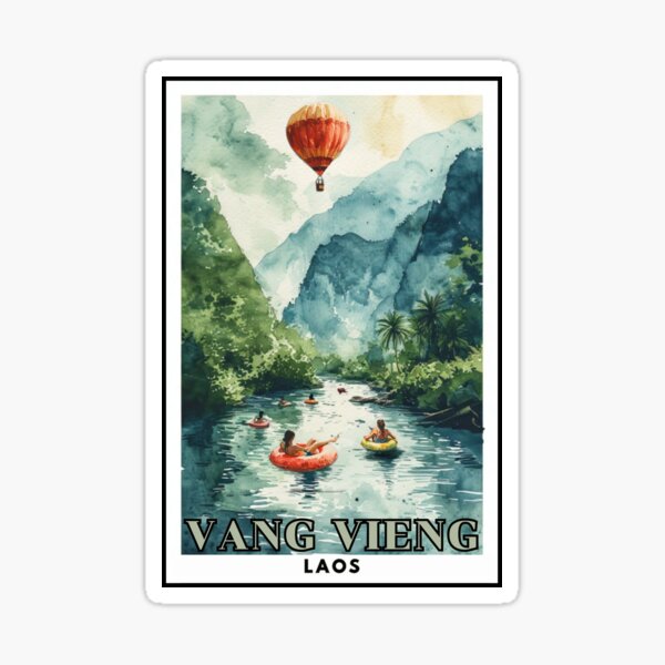 Artikel-Vorschau von Vang Vieng, Laos Fluss-Tubing, designt und verkauft von SHELOPS.