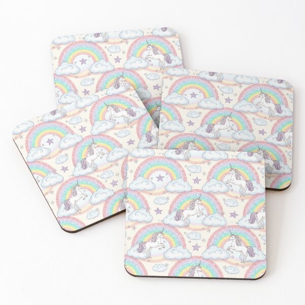Item preview, Magical Unicorns & Rainbows seamless digital paper designed and sold by cutieartdesign.