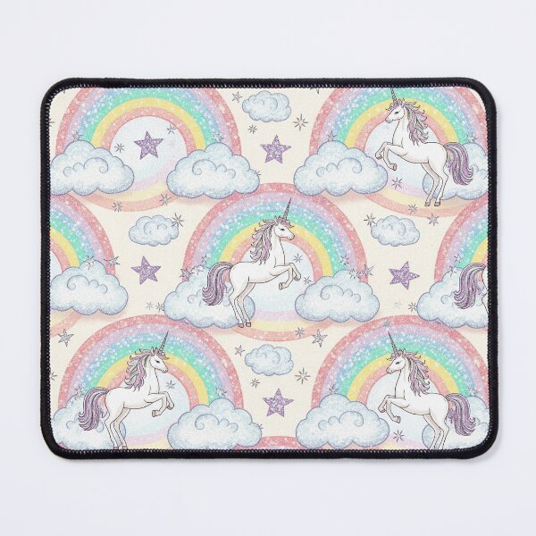 Item preview, Magical Unicorns & Rainbows seamless digital paper designed and sold by cutieartdesign.