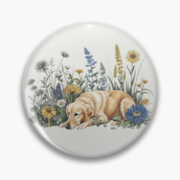 Item preview, Golden Ladrador among blossoms designed and sold by Nature's Palette.
