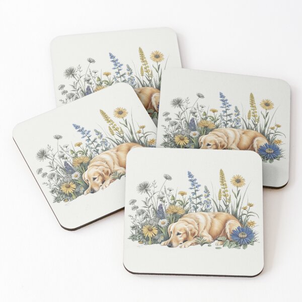 Item preview, Golden Ladrador among blossoms designed and sold by Nature's Palette.