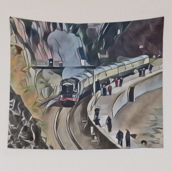 Item preview, Steaming Through The Seafront In Retro Pop designed and sold by Fearless-Fox.