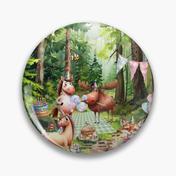 Item preview, Forest Birthday Party – Cute Woodland Animals Celebration Illustration designed and sold by CookieandShadow.