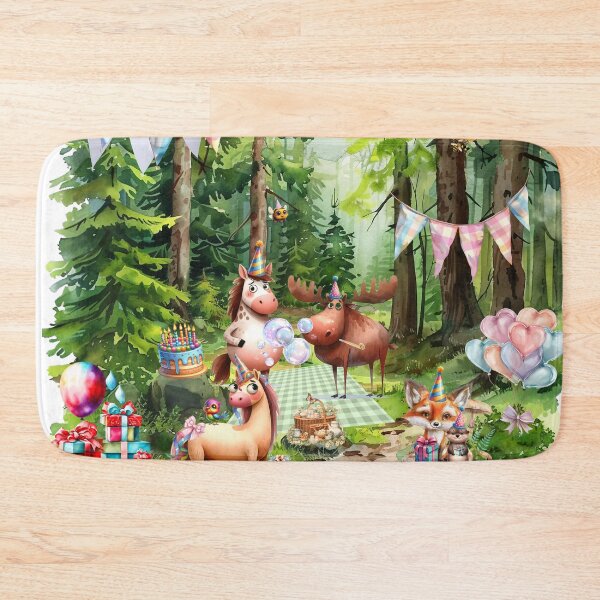Item preview, Forest Birthday Party – Cute Woodland Animals Celebration Illustration designed and sold by CookieandShadow.