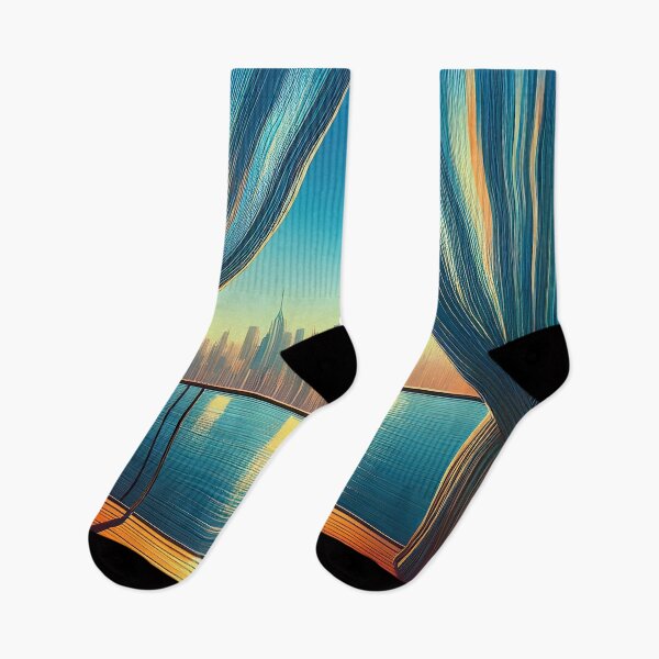 Item preview, Over the porch view of the city curtain art designed and sold by TriForceDesign.