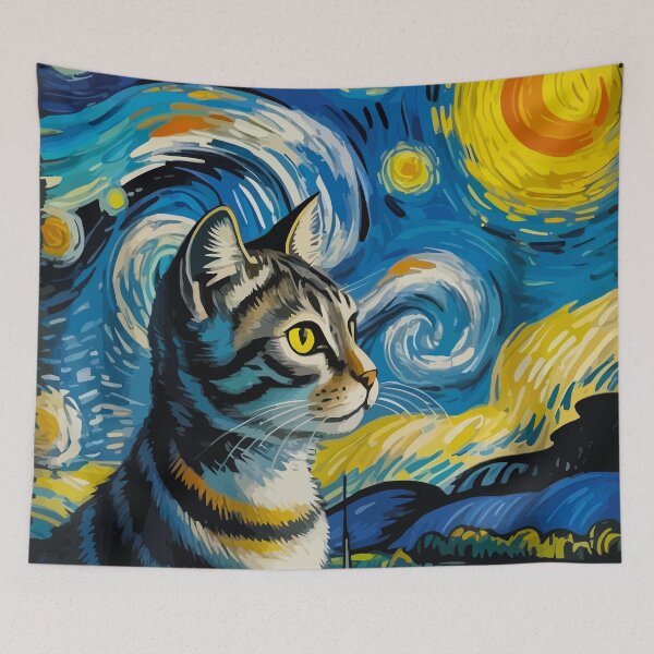 Item preview, Starry Night Kitty designed and sold by Angry Swan Designs.