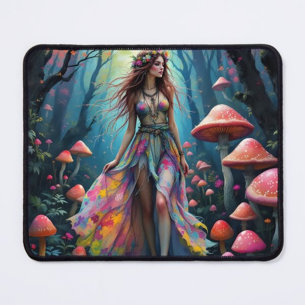 Item preview, Forest fairy walking between mushrooms designed and sold by BohoShopHU.