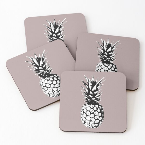 Item preview, Pop Art Pineapple in Black & White with a Taupe Backdrop designed and sold by EsvitaDesign.