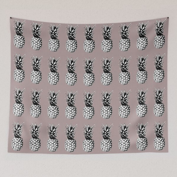 Item preview, Pop Art Pineapple in Black & White with a Taupe Backdrop designed and sold by EsvitaDesign.