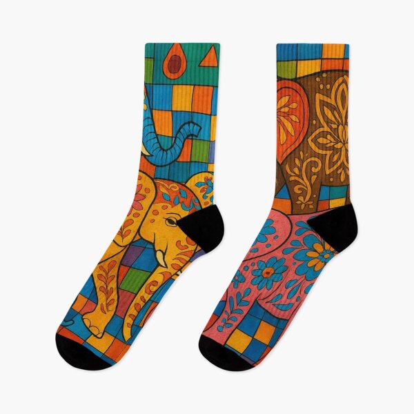 Item preview, Colorful elephants full of patterns designed and sold by Sigtrix.