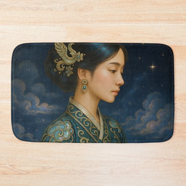 Item preview, Korean Hanbok Lady in Fantasy Moonlit Sky designed and sold by RinWinArts.